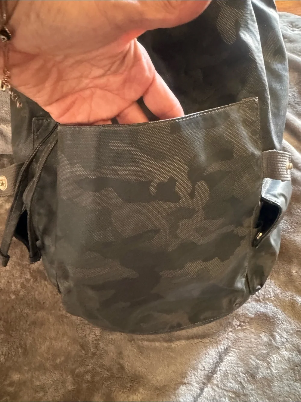 Duchamp Men's Camo Roll-Top Backpack - Black/Gray